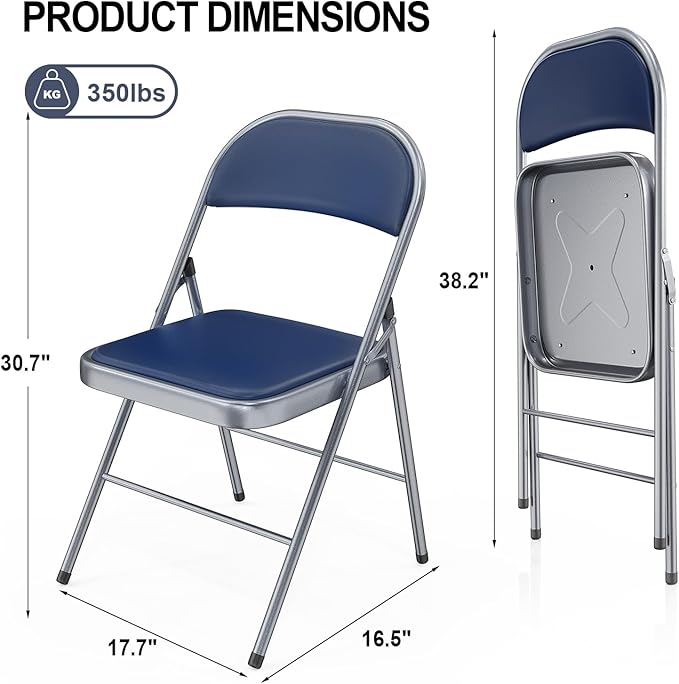 VINGLI 4 Pack Folding Chairs - Image 3