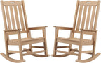Oversized Outdoor Rocking Chair Set of 2, HDPE Porch Rocker by PsilvamGardenFurniture