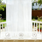 Outdoor Sheer Curtains for Patio Waterproof, 2 Panels Rod Pocket Indoor/Outdoor - Image 5