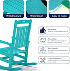Oversized HDPE Outdoor Rocking Chair Set of 4, All-Weather, Aruba | Heavy Duty - Image 5