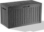 90 Gallon Waterproof Outdoor Storage Box, Resin Deck Box, Lockable Outside by MAIUSCOLI