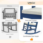 VINGLI Outdoor Rocking Chair, Wooden Rocking Chair - Image 6