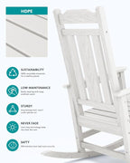 SERWALL HDPE Oversized Outdoor Rocking Chairs Set of 6, Patio Rocker, All - Image 6