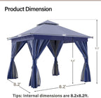 10'x10' Outdoor Gazebo with 50FT String Lights, Metal Heavy Duty Patio Canopy - Image 2