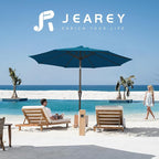 JEAREY 9FT Outdoor Patio Umbrella, Market Umbrella, Lake Blue | Outdoor Table - Image 6