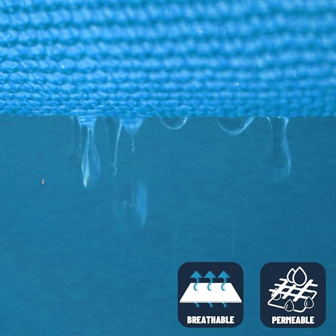 SUNNY GUARD Custom Size 14'x20'x24.4' Triangle Turquoise Blue UV Block Sunshade - Image 5