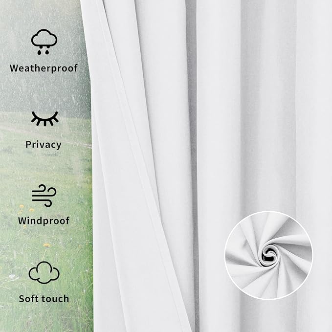 Easy-Going Outdoor Curtains for Patio 1 Panel, 54x96 inch, Weatherproof Privacy - Image 6
