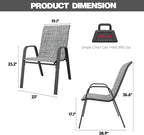 Stackable Patio Chairs Set of 8, Outdoor Chairs Set - Image 2