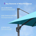 PURPLE LEAF Patio Umbrella 10FT Outdoor Umbrella Double Top Turquoise Blue | - Image 9