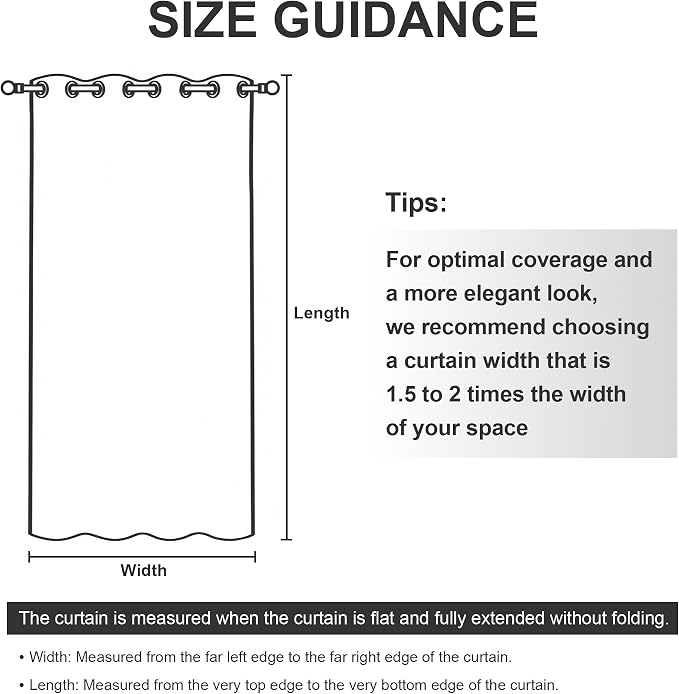 RYB HOME Outdoor Curtains for Patio Deck, Waterproof & Block Sunlight | Thermal - Image 8