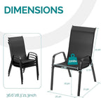 MAMIZO Patio Dining Chairs, Stackable Textilene Chair Set of 6, - Image 2