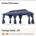 10'x20' Outdoor Gazebo, Metal Frame Heavy Duty Patio Canopy Tent Shelter - Image 2