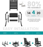 SERWALL Outdoor Rocking Chair Set of 2, Oversized HDPE Rocker, all Weather - Image 8