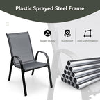 Tangkula Patio Dining Chairs Set of 4, Outdoor Stackable All Weather Heavy Duty - Image 8