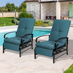 Incbruce Outdoor Lounge Chair Set of 2 Patio Furniture Adjustable Recliner - Image 2