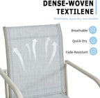 Stackable Patio Chairs Set of 4, Outdoor Dining Chairs - Image 5