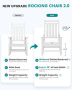 SERWALL Outdoor Rocking Chair Set of 2, Adult HDPE Rocking Chair, Oversized - Image 5