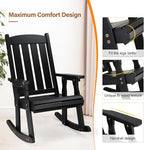 VINGLI Outdoor Rocking Chair, Heavy Duty 600 LBS Wooden Rocker, Weatherproof - Image 6