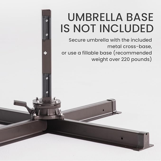 10x10 FT Outdoor Cantilever Patio Umbrella, Fog Grey | Aluminum Frame, - Image 2