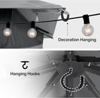 10'x20' Outdoor Gazebo with 100FT String Lights, Metal Heavy Duty Patio Canopy - Image 4
