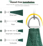 Quictent Sun Shade Sail for Patio w/Hardware Kit 185GSM 20x20ft Green | Square - Image 5