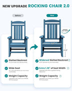 SERWALL Outdoor Rocking Chair Set of 2, Patio Rocking Chair, Porch Rocker - Image 4