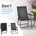 Giantex Set of 2 Patio Folding Chairs, Portable Outdoor Dining Chairs - Image 7