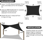 Shade&Beyond 6'x12' Sun Shade Sail Canopy Rectangle, UV Block Breathable Black - Image 5