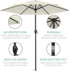 Best Choice Products 7.5ft Heavy-Duty Round Outdoor Market Table Patio Umbrella - Image 5