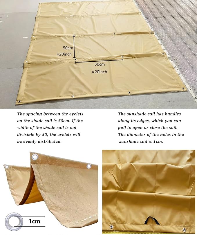 Retractable Wave Shade Cloth Waterproof 9' x 10' Sun Shade Sail Waterproof - Image 4
