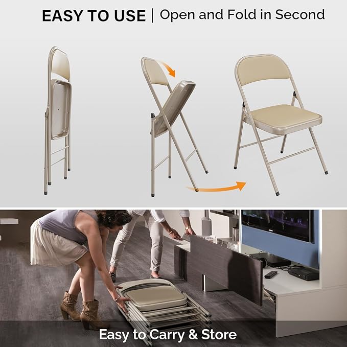 VINGLI 4 Pack Folding Chairs - Image 6