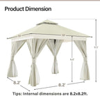 10'x10' Outdoor Gazebo, Heavy Duty Metal Frame Patio Canopy - Image 2