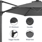 Best Choice Products 10ft Offset Cantilever Hanging Market Patio Umbrella - Image 7