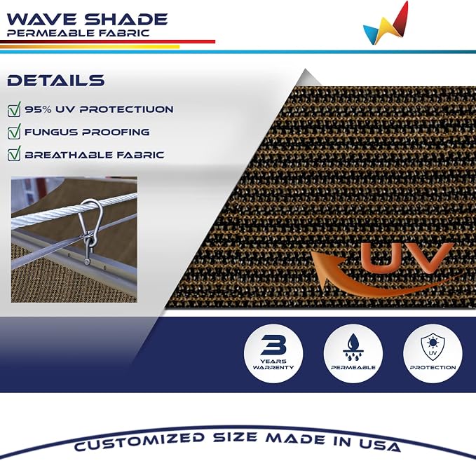 Windscreen4less 4' x 38' Retractable Sun Shade Canopy Cover Sliding Wave Shade - Image 3