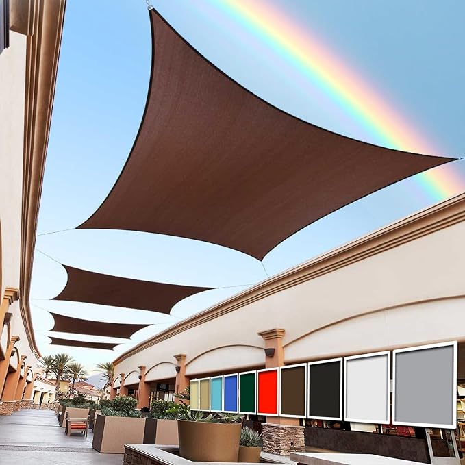 Royal Shade 15' x 17' Custom Size Brown Rectangle Sunshade Sail by RoyalShade