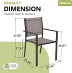 Patio Dining Chairs, All-Weather High-Resilience Textilene Outdoor Dining Chair - Image 3