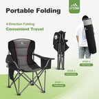 LET'S CAMP Folding Camping Chair Oversized Heavy Duty Padded Outdoor Chair - Image 10