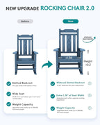 SERWALL HDPE Oversized Outdoor Rocking Chair, Patio Rocking Chair, All Weather - Image 5