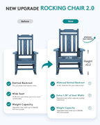 SERWALL Outdoor Rocking Chair, HDPE Oversized Rocking Chair Outdoor - Image 3