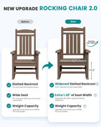 SERWALL Outdoor Rocking Chair Set of 6, Patio Rocking Chair, Porch Rocker - Image 3