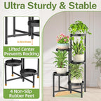 iDavosic.ly Plant Stand Indoor Outdoor, 5 Tier Metal Corner Shelf, Folding - Image 4