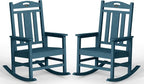 Oversized Outdoor Rocking Chairs Set of 2, 380lbs Heavy-Duty Large Patio Rocker by CIOKEA