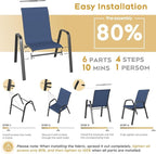 Patio Dining Chairs Set of 8 Outdoor Stackable Dining Chairs - Image 6