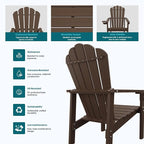 THOEOE Stackable Adirondack Chair Set of 2, HDPE All-Weather Fire Pit Chair | - Image 6