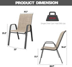 Stackable Patio Chairs Set of 8, Outdoor Chairs Set - Image 2