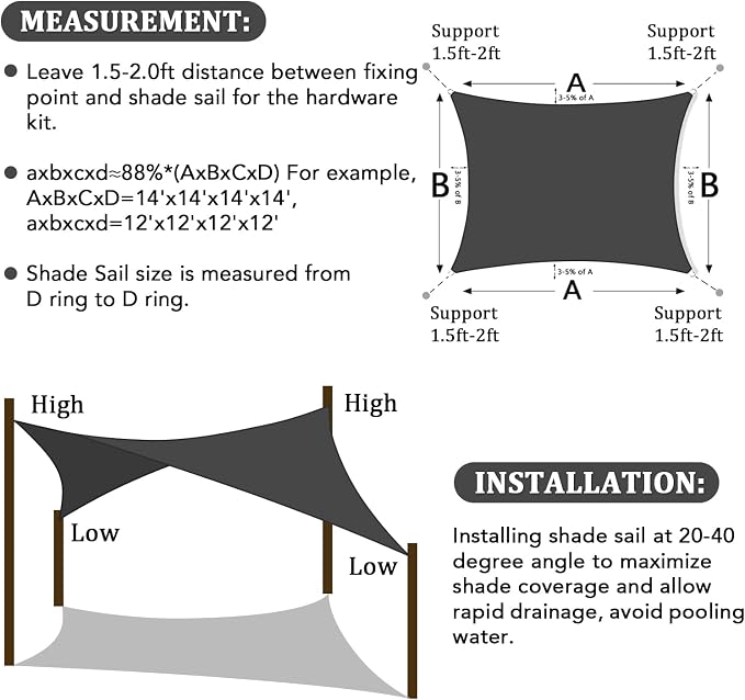 Shade&Beyond 24'x30' Sun Shade Sail Canopy Rectangle, UV Block Breathable - Image 6