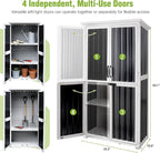 GUTINNEEN Outdoor Tool Cabinet, Heavy Duty Wood & Metal Frame Garden Storage - Image 5