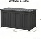 260 Gallon Resin Deck Box, Outdoor Toy Storage Box, Package Delivery Box - Image 2