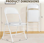 8 Pack Padded Folding Chairs, Portable Metal Foldable Chairs - Image 3