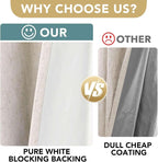 H.VERSAILTEX Blackout Linen Curtains, 100% Blackout Drapes Textured Blackout - Image 3
